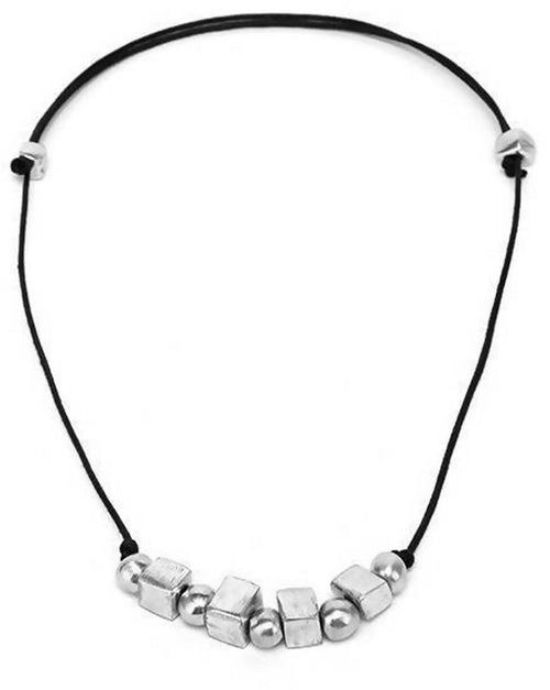 Collana Donna Con Tre Cubi In Alluminio 100% Riciclato