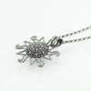Collana filigrana sarda in argento brunito con pendente corbula sole con zirconi