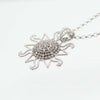 Collana filigrana sarda in argento con pendente corbula sole con zirconi