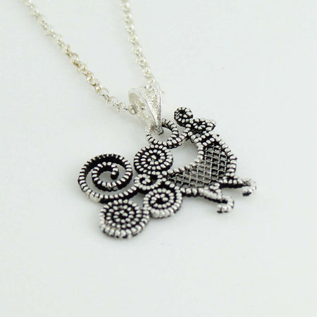 Collana Sarda Donna in Argento Brunito con Pendente Pavoncella in Filigrana – Artigianato Sardegna