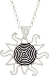 Collana filigrana sarda in argento con ciondolo pendente corbula sole brunito