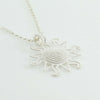 Collana filigrana sarda in argento con ciondolo pendente corbula sole