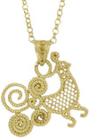 Collana Sarda Donna in Argento Dorato con Pendente Pavoncella in Filigrana – Artigianato Sardegna