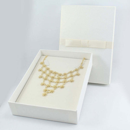Collana donna filigrana sarda in argento dorato nido d'ape a fiore