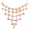 Collana donna filigrana sarda in argento placcato oro rosa nido d'ape a fiore