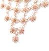 Collana donna filigrana sarda in argento placcato oro rosa nido d'ape a fiore