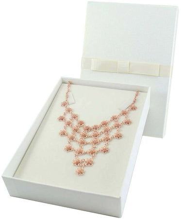 Collana donna filigrana sarda in argento placcato oro rosa nido d'ape a fiore