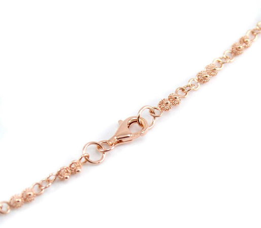 Collana donna filigrana sarda in argento placcato oro rosa nido d'ape a fiore