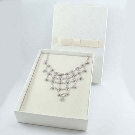 Collana donna filigrana sarda in argento rodiato nido d'ape a fiore