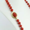 Collana donna filo corallo rosso e chiusura in oro giallo con cammeo 50 cm