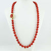 Collana donna filo corallo rosso e chiusura in oro giallo con cammeo 50 cm