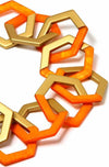 Collana Donna Girocollo Anelli Esagonali Collana Bijou Fashion Arancione e Oro Maxi Collana Colorata Collana You Store - Messina, Commerciovirtuoso.it