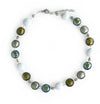 Collana Donna Girocollo in Vetro Di Murano Grigio Bijou Fashion Artigianale Made in Italy Collana in Ottone E Acciaio Con Perle Realizzate a Mano 47 Cm
