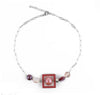 Collana Donna Girocollo in Vetro Di Murano Rosso Bijou Fashion Artigianale Made in Italy Collana Girocollo Con Perle Realizzate a Mano Catene E Chiusura Gancetto 46 Cm