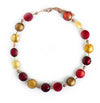 Collana Donna Girocollo in Vetro Di Murano Rosso Bijou Fashion Artigianale Made in Italy Collana in Ottone E Acciaio Con Perle Realizzate a Mano 47 Cm