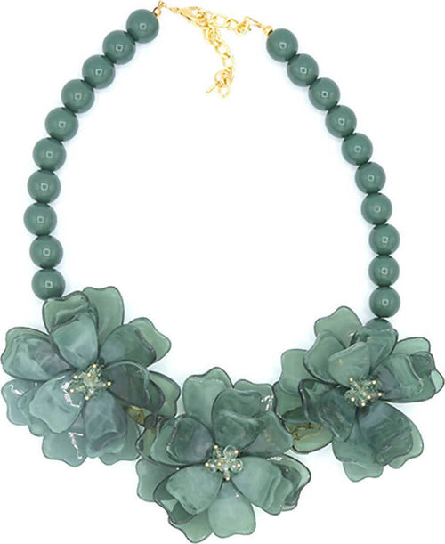 Collana Donna Girocollo in Zamak E Resina Colorata Collana Fashion Con Perle E 3 Fiori Centrali Con Chiusura Regolabile Nickel Free Moda/Donna/Gioielli/Collane Leclaf - Napoli, Commerciovirtuoso.it