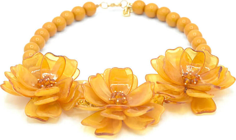 Collana Donna Girocollo in Zamak E Resina Colorata Collana Fashion Con Perle E 3 Fiori Centrali Con Chiusura Regolabile Nickel Free Moda/Donna/Gioielli/Collane Leclaf - Napoli, Commerciovirtuoso.it