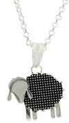 Collana in argento con pendente pecorella filigranata brunita