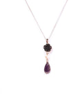 Collana Donna in Argento 925 Nihama con Pendente in Ametista Perla e Opale Regalo per Lei Collanina Catenella Argentata