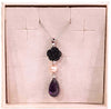 Collana Donna in Argento 925 Nihama con Pendente in Ametista Perla e Opale Regalo per Lei Collanina Catenella Argentata
