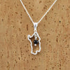 Collana donna argento con Sardegna traforata e pendente Su Coccu onice