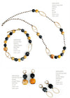 Collana Donna in Vetro Di Murano Ocra Bijou Fashion Artigianale Made in Italy Collana 98 Cm in Ottone Con Perle Fatte a Mano