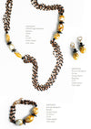 Collana Donna in Vetro Di Murano Topazio Bijou Fashion Artigianale Made in Italy Collana in Ottone E Acciaio Con Perle Fatte a Mano 90 Cm