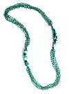 Collana Donna in Vetro Di Murano Verde Bijou Fashion Artigianale Made in Italy Collana Multifili in Ottone E Acciaio Con Perle Fatte a Mano 90 Cm