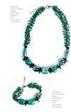 Collana Donna in Vetro Di Murano Verde Bijou Fashion Artigianale Made in Italy Collana Multifili in Ottone E Acciaio Con Perle Fatte a Mano 47 Cm