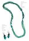 Collana Donna in Vetro Di Murano Verde Bijou Fashion Artigianale Made in Italy Collana Multifili in Ottone E Acciaio Con Perle Fatte a Mano 90 Cm