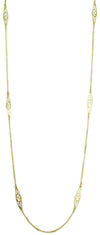 Collana donna lunga su gettau ornamento per abito sardo in argento dorato