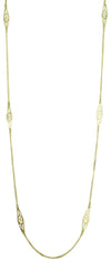 Collana donna lunga su gettau ornamento per abito sardo in argento dorato