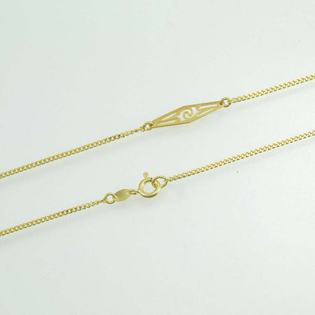 Collana donna lunga "su gettau" ornamento per abito sardo in argento dorato