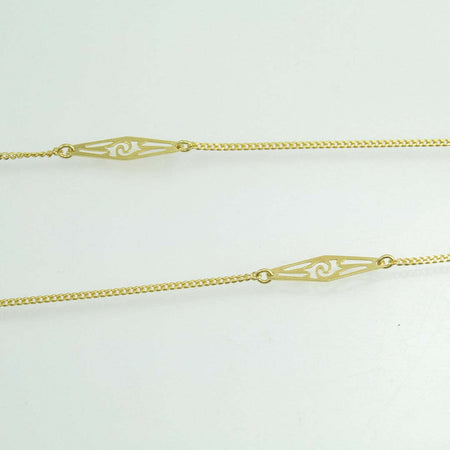 Collana donna lunga "su gettau" ornamento per abito sardo in argento dorato