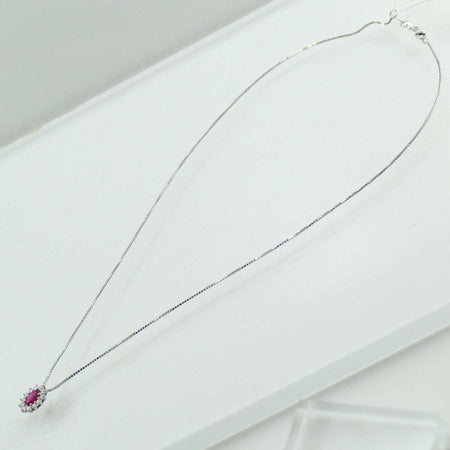 Collana donna Mirco Visconti in oro bianco con rubino e diamanti