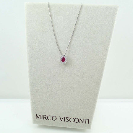 Collana donna Mirco Visconti in oro bianco con rubino e diamanti