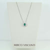 Collana donna Mirco Visconti in oro bianco con smeraldo e diamanti
