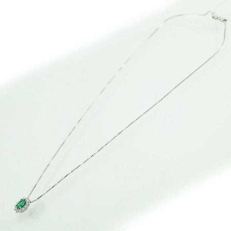 Collana donna Mirco Visconti in oro bianco con smeraldo e diamanti