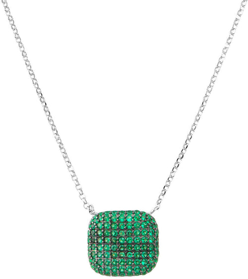 Collana Donna Osa Jewels 9942s in Argento Con Pendente Strass Verde