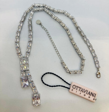 Collana Donna Ottaviani 500701c Con Zirconi Chiusura Moschettone