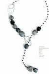 Collana Donna Pendente in Vetro Di Murano Grigio Bijou Fashion Artigianale Made in Italy Collana in Ottone Con Perle Realizzate a Mano 66 Cm