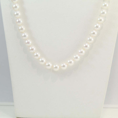 Collana donna perle Akoya giapponesi Coscia chiusura oro bianco e diamanti