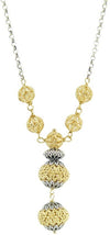 Collana donna sfere filigrana sarda in argento traforate dorate e brunite