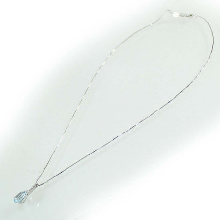 Collana girocollo donna  in oro bianco con acquamarina e diamanti Mirco Visconti