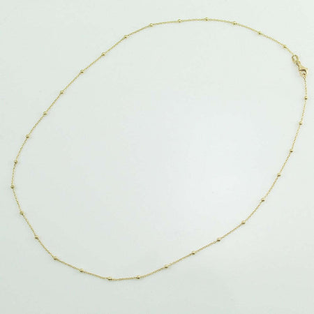 Collana girocollo donna in oro giallo con sfere lucide sfaccettate intercalari