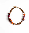 Collana Girocollo Donna in Vetro Di Murano Rosso Bijou Fashion Artigianale Made in Italy Collana in Acciaio E Ottone Con Perle Realizzate a Mano 42 Cm
