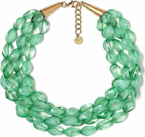 Collana Girocollo Donna Verde Acquamarina Fashion bijou Maxi Collana Multi Filo Estiva Metallo e Vetro 29cm Collana Girocollo Donna You Store - Messina, Commerciovirtuoso.it