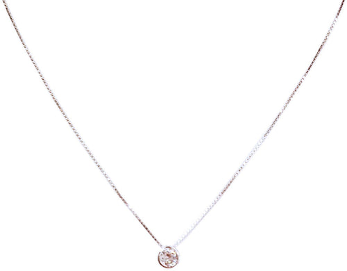 Collana Girocollo Punto Luce Brillantino su Catenina a girocollo in Argento 925 con Pendente Gioiello in Argento ipoallergenico