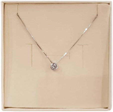 Collana Girocollo Punto Luce Brillantino su Catenina a girocollo in Argento 925 con Pendente Gioiello in Argento ipoallergenico