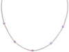 Collana Girocollo ragazza- donna in Argento 925 con Stelle Pendenti Lilla Argento Ipoaallergico e Rodiato oro bianco.